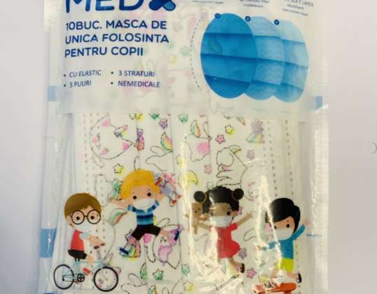 Kinder Einwegschutzmasken (10 Stück/Verpackung)