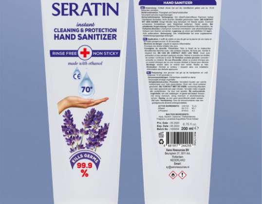Seratin Disinfectant Hand Gel Sanitizer Alcohol 70% - 200 ml