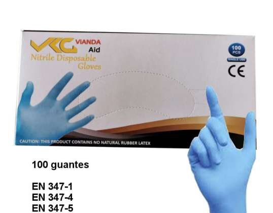 Nitrile gloves without powder pack of 100 units without powder SML-XL