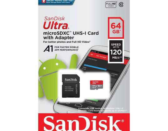 „SanDisk MicroSDXC Ultra“ 64 GB SDSQUA4-064G-GN6MA