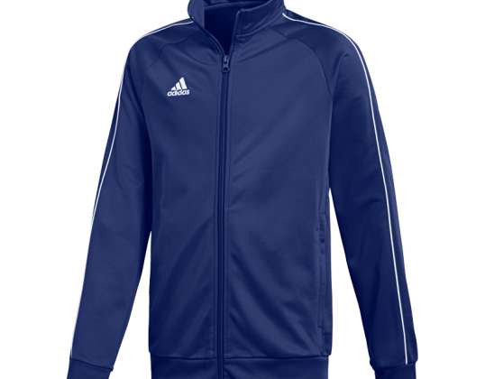 Džemperis vaikams adidas Core 18 Poliesterio striukė JUNIOR navy mėlyna CV3577 CV3577