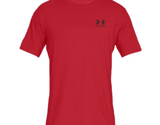 Under Armour Sportstyle Linkerborst SS Heren T-shirt rood 1326799 600 1326799-600