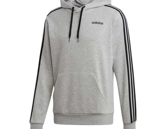 Men's sweatshirt adidas Essentials 3 Stripes PO FT grey DQ3091 DQ3091