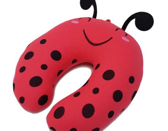 Red Pisibaby ladybug travel neck pillow for kids