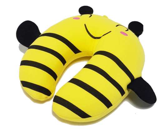 Yellow Pisibaby bee travel neck pillows for kids