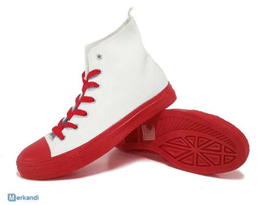 Zapatillas altas &#39;Fashion & Bella&#39; blancas / rojas - zapatos mujer
