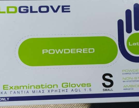 Latex powdered gloves