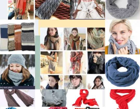 Stort parti uformelle vinterskjerf - engros sortiment for kvinner