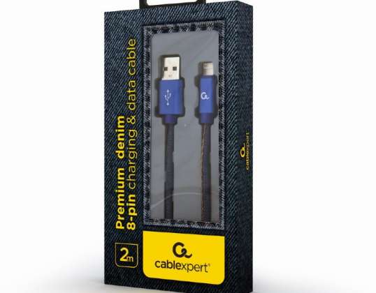 CableXpert 8-benet kabel med metalstik 2 m CC-USB2J-AMLM-2M-BL