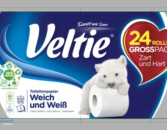 Toilettenpapier Veltie Soft & White, 24 Rollen,  3 lagig