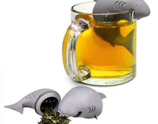Infuzor de ceai siliconic în formă de rechin de calitate premium pentru ierburi | Rezistent la căldură și sigur pentru mașina de spălat vase