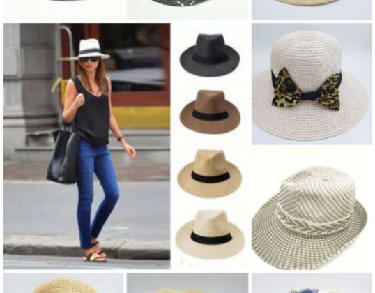 Chapéus de palha estilo Havana para o verão - variedade de designs de praia