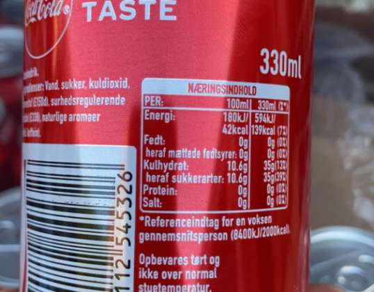 Coca cola Denmark 300 ml and Pepsi product for export