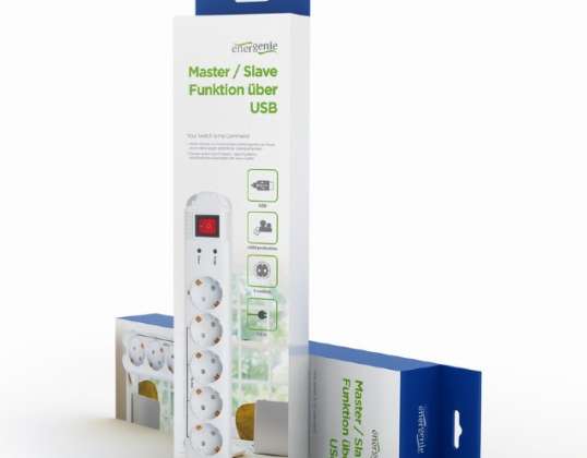 EnerGenie power strip white with USB master/slave function PCW-MS2G