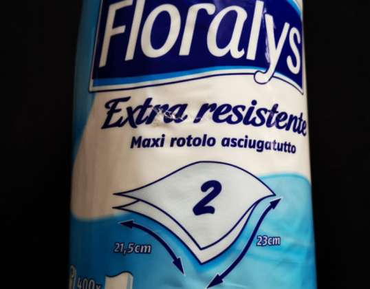 Floralys, Küchenrolle 1x400 Blatt, Sonderposten, 10 Paletten, 3200Roll