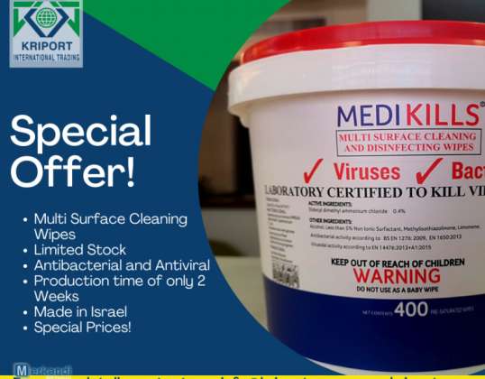 MEDIKILL&#39;S - MULTI SURFACE CLEANING AND DISINFECTING WIPES - Kills