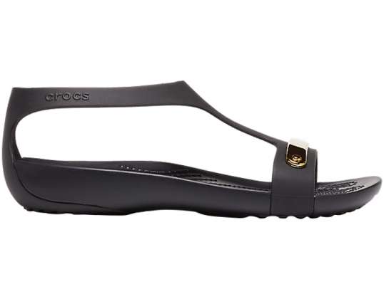 Sandale crocs pentru femei Serena Bar metalic Sdl W negru si auriu 206421 751