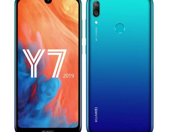 Huawei Y7 (2019) 32 GB zils: viedtālrunis ar AI un ilgu akumulatora darbības laiku
