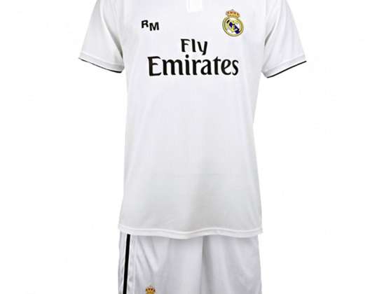 Komplet sportowy dla dzieci Real Madrid B1L Home Kit SS 2018/19 biały K7364-JR