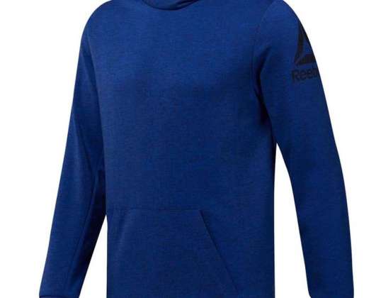 Men's Reebok Workout Doubleknit Hoodie blue DU2156 DU2156