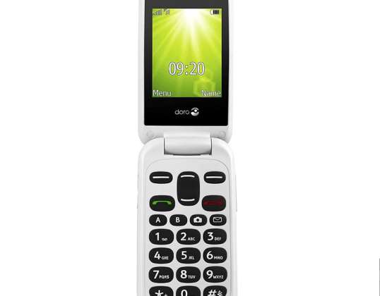 Doro 2404 KEYPAD Punane/Valge - 2G Flip mobiiltelefon, kaks Sim kaardid, 2.4" ekraan ja abiklahv