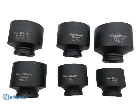 Kraftmüller Pro Line Black Socket - 6-delige set van chroom-vanadiumstaal