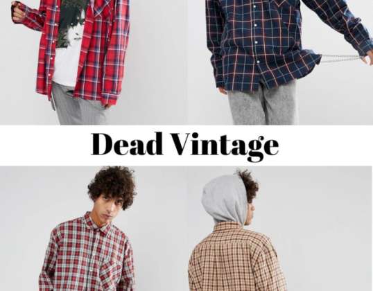 Chemises à carreaux vintage Dead pour hommes RRP: £ 34