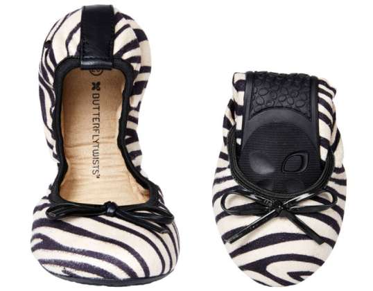 Cleo &#39;Butterfly twists&#39; zebra ballerina shoes
