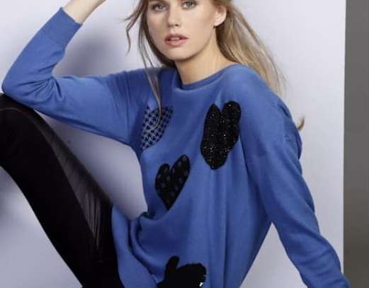 Pullover mit gemusterten Herzen