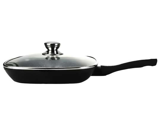 Imperial Collection IM-GRLD28-FM: 28 cm marmorbelagt grillpanne med lokk