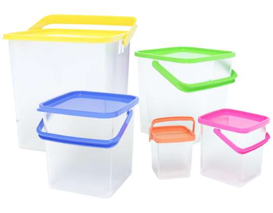 Herzberg 5 in 1 Corner Cubic Food Storage Container SET with Handle