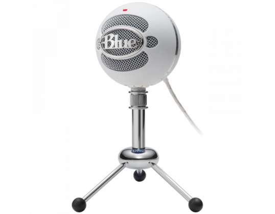 Blå - Mikrofon Snowball Texturerad Vit - 988-000187 - PC