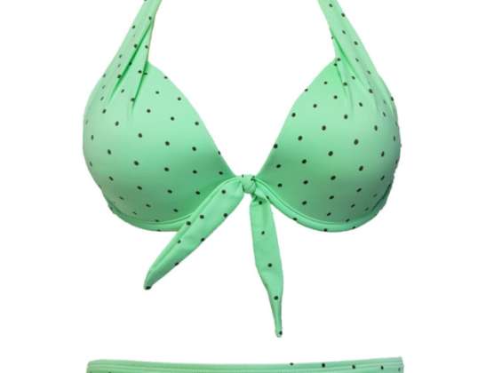 Branded swimwear - Green Livera bikini sets with dot print