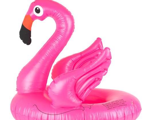 Inel de înot pentru bebeluși, inel de plută gonflabil pentru copii cu scaun flamingo, max 15 kg, 1-3 ani