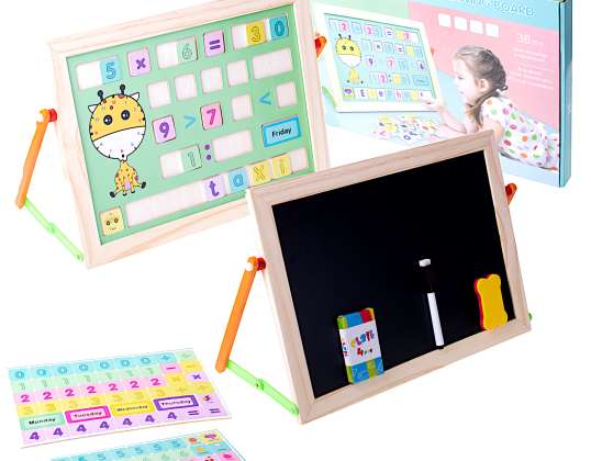 Krijtbord + educatief paneel 41x27cm + leren tellen
