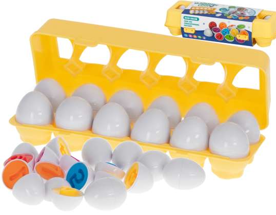 Educational jigsaw puzzle sorter match shapes numbers eggs 12 pieces