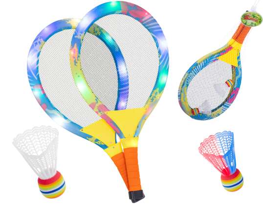 Tennis rackets glowing LED shuttlecocks