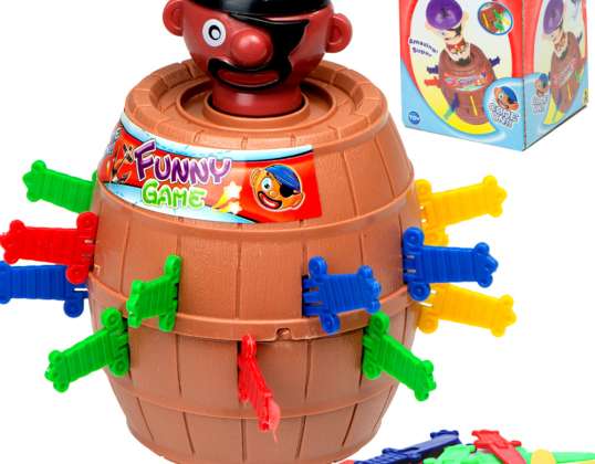 Arcade Game Crazy Pirate in a Barrel Prick the Pirate 9 x 9 x 12 5 cm