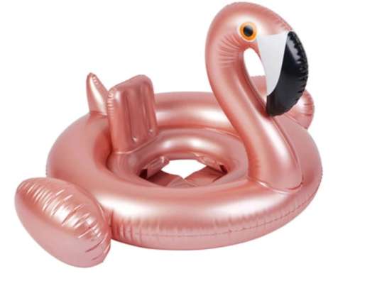 Baby Swimming Ring Inflatable Boat Wheel For Kids With Flamingo Seat Max 20kg 1 3yrs