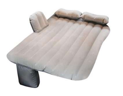 Inflatable car bed mattress + pump, gray