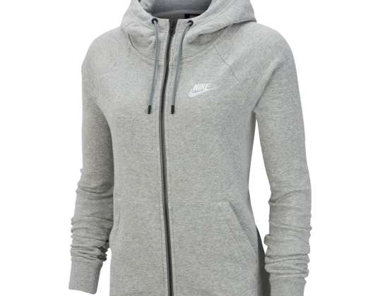 Nike Essentials Hoodie FZ FLC tröja för kvinnor grå BV4122 063 BV4122 063