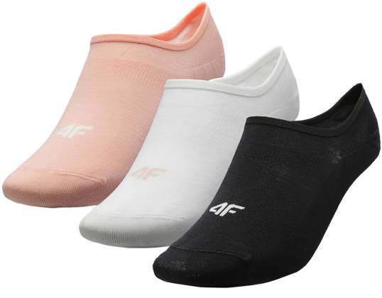 Calcetines de mujer 4F rosa claro, blanco, negro profundo H4L21 SOD007 56S+10S+20S H4L21 SOD007 56S+10S+20S