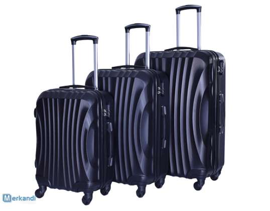 Set of 3 ABS 4-wheel suitcases