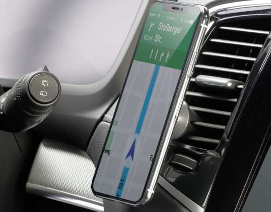 Magnetic mobile phone holder for smartphone with clamp for ventilation grille