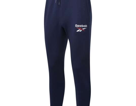 Pánské kalhoty Reebok Identity French Terry Vector Jogger tmavě modrá GI9418