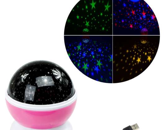 Star Projector Night Light 2in1 USB Pink