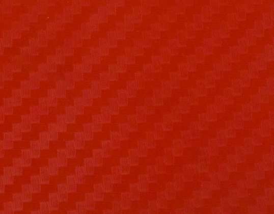 Rouleau de feuille de carbone 3D rouge 1,27x28m