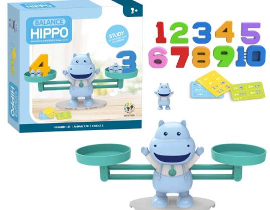 Báscula de pesaje educativa aprendiendo a contar hipopótamos mini