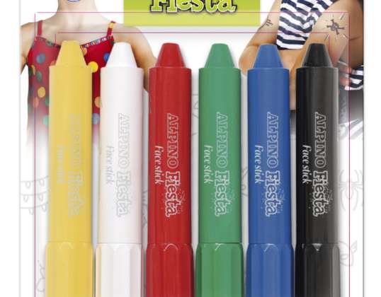 ALPINO Face Paint Crayons Stick 6 Cores