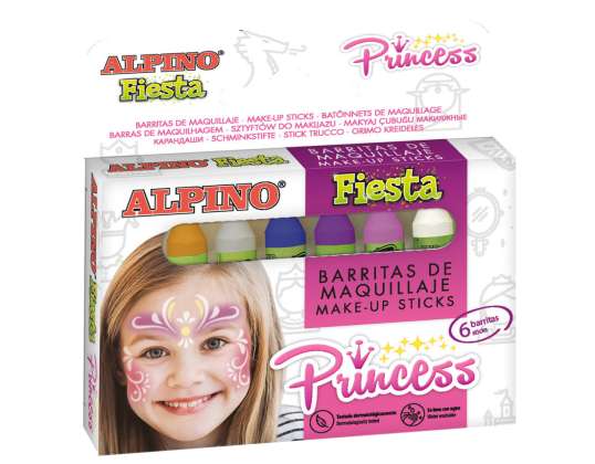 Олівці для фарби для обличчя ALPINO Princess 6 кольорів